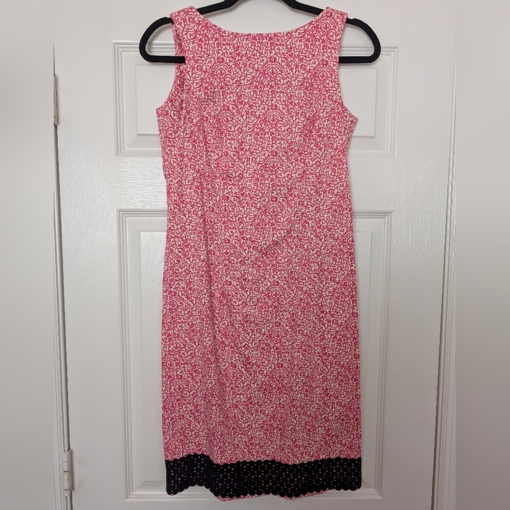 TALBOTS Sleeveless Crochet Trim Sheath Dress